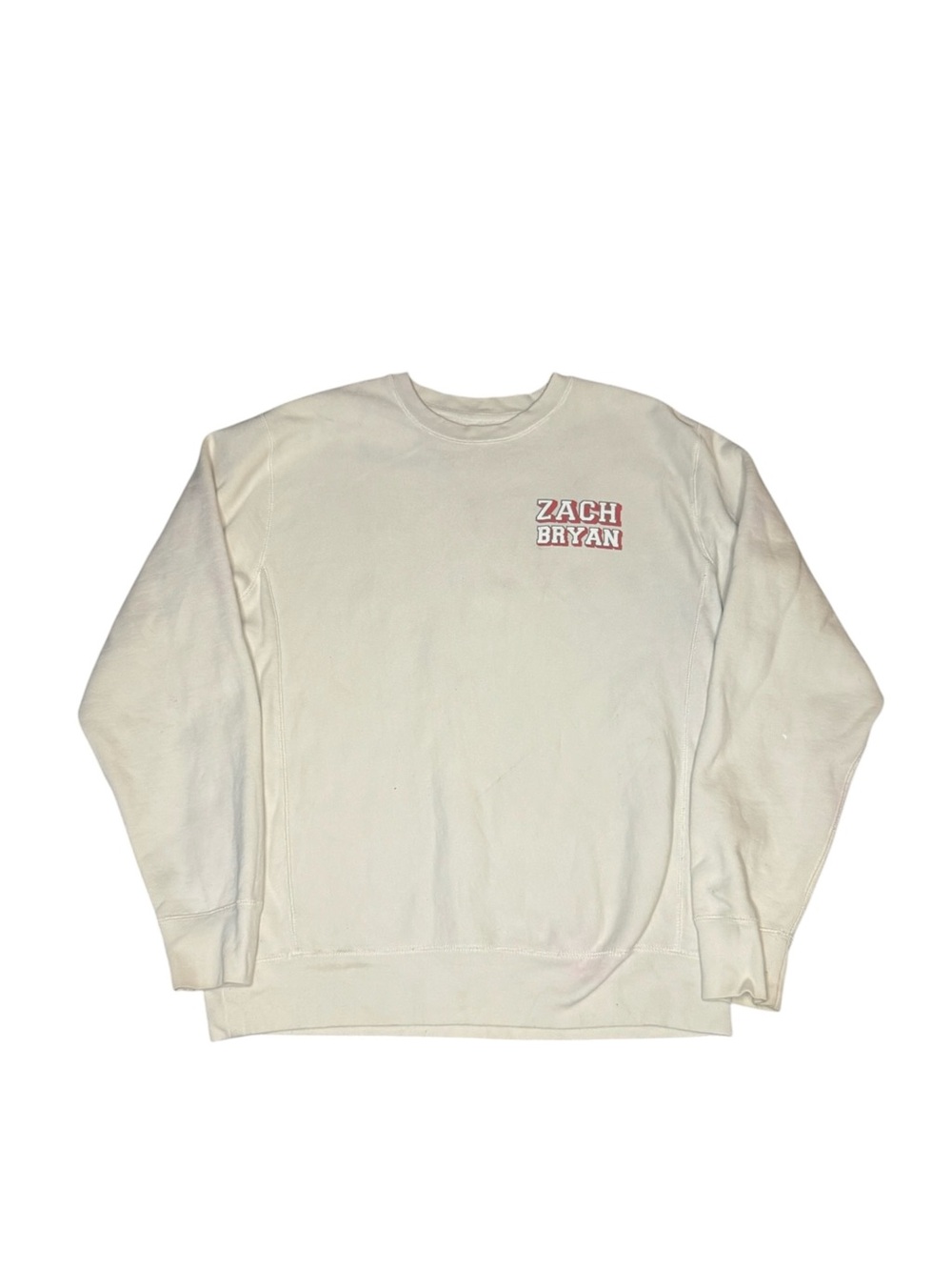 Zach Bryan American Heartbreak Tour Crewneck Sweatshirt Cream Large Heavyweight